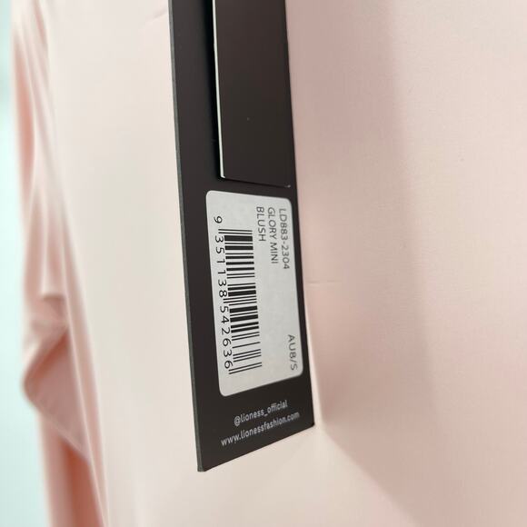 LIONESS | NWT Glory Mini Dress in Blush Pink Long Sleeve Boat Neck Jersey S - Picture 6 of 13